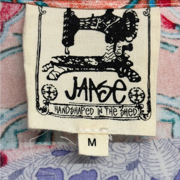 Jaase Colorful Blue Print Pom Pom Hem Kimono Robe M - Picture 3 of 8